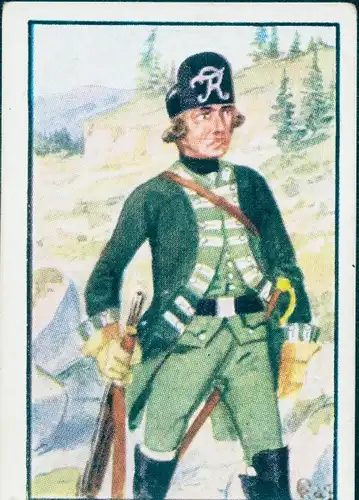 Sammelbild Deutsche Uniformen, Zeitalter Friedrichs des Großen, Serie 19 Bild 109 Jäger