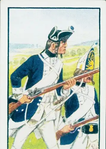 Sammelbild Deutsche Uniformen, Zeitalter Friedrichs des Großen, Serie 38 Bild 225 Musketier