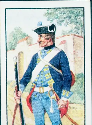 Sammelbild Deutsche Uniformen, Zeitalter Friedrichs des Großen, Serie 19 Bild 110 Musketier