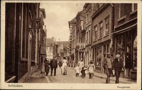 Ak Schiedam Südholland Niederlande, Hoogstraat