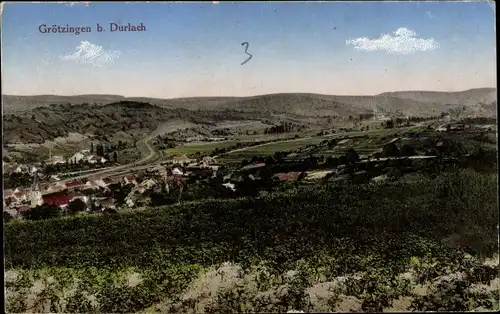 Ak Grötzingen Baden Württemberg, Panorama