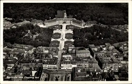 Ak Karlsruhe in Baden, Luftaufnahme