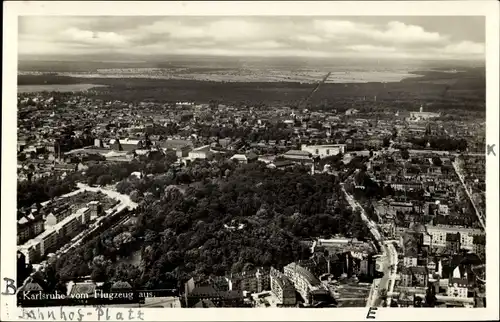 Ak Karlsruhe in Baden, Luftaufnahme