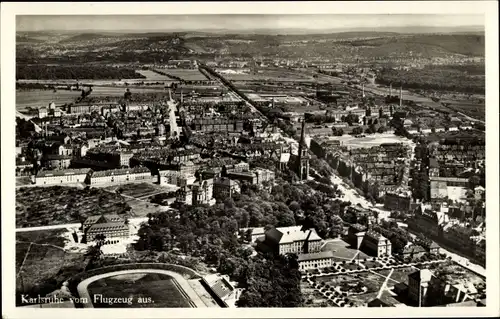 Ak Karlsruhe in Baden, Luftaufnahme