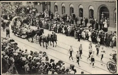 Ak Wrocław Breslau in Schlesien, Festzug der Breslauer Festwoche 1909, Festwagen Neptun