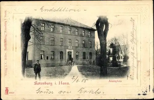 Präge Passepartout Ak Rotenburg an der Wümme, Amtsplatz