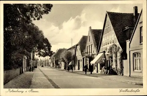 Ak Rotenburg an der Wümme, Goethestraße, Straßenpartie