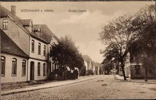 Ak Rotenburg an der Wümme, Große Straße, Straßenpartie