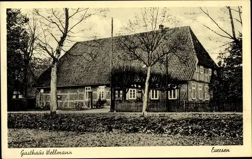 Ak Eversen Ahausen in Niedersachsen, Gasthaus Wellmann