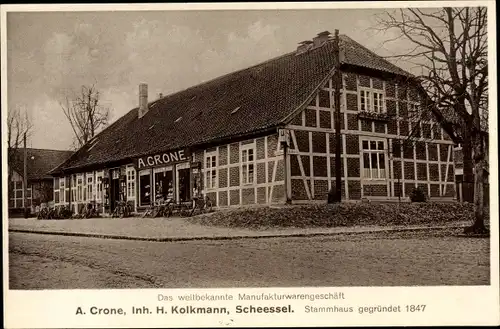 Ak Scheeßel in Niedersachsen, A. Crone, Inh. H. Kolkmann