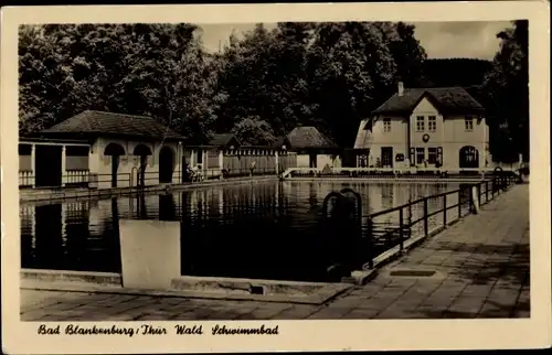 Ak Bad Blankenburg in Thüringen, Schwimmbad