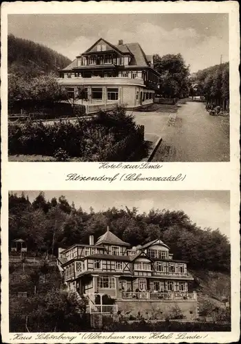 Ak Sitzendorf in Thüringen, Hotel zur Linde, Haus Schönberg