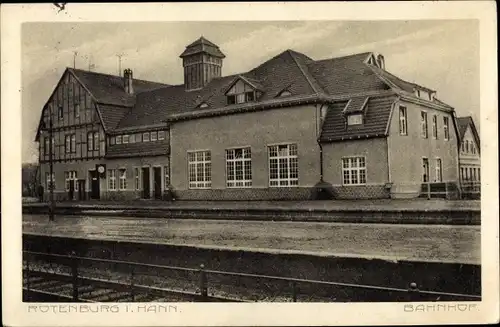 Ak Rotenburg an der Wümme, Bahnhof, Gleisseite