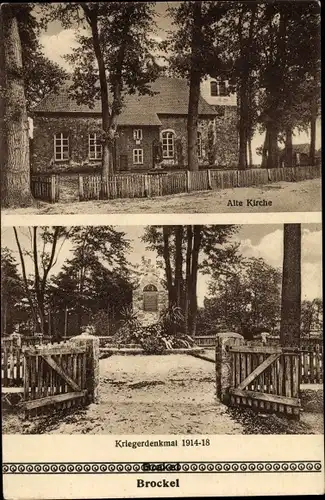 Ak Brockel Niedersachsen, Alte Kirche, Kriegerdenkmal