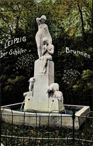 Ak Leipzig Sachsen, Schäferbrunnen