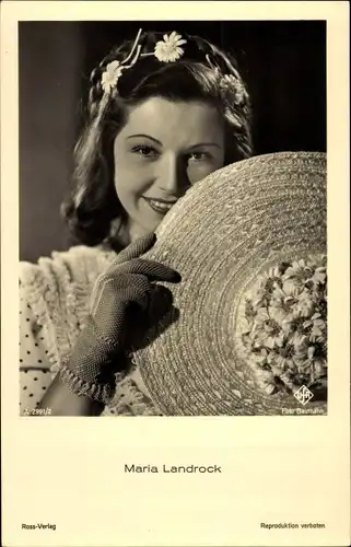 Ak Schauspielerin Maria Landrock, Portrait, Ross Verlag A 2991/2