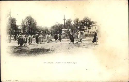 Ak Sidi Bel Abbes Algerien, Place de la Republique