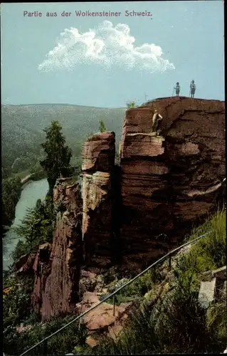 Ak Wolkenstein im Erzgebirge, Partie aus der Wolkensteiner Schweiz