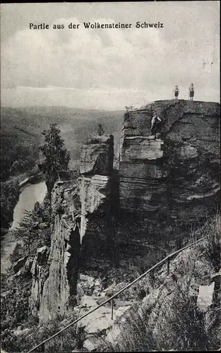 Ak Wolkenstein im Erzgebirge, Partie aus der Wolkensteiner Schweiz