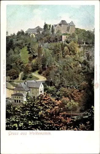 Ak Wolkenstein im Erzgebirge, Ortsansicht