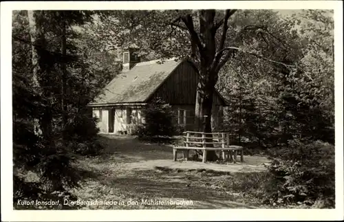 Ak Jonsdorf in Sachsen, Bergschmiede in den Mühlsteinbrüchen