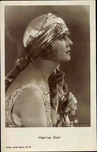 Ak Schauspielerin Karina Bell, Profilportrait, Ross Verlag 1278 1