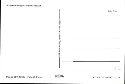 Ak Schwarzenberg im Erzgebirge Sachsen, Weihnachtsdekoration, Kutsche, Winteransicht