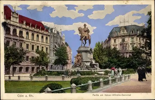 Ak Köln am Rhein, Kaiser-Wilhelm-Denkmal