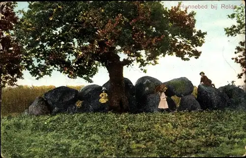 Ak Rolde Drenthe Niederlande, Hunnebed, Kinder