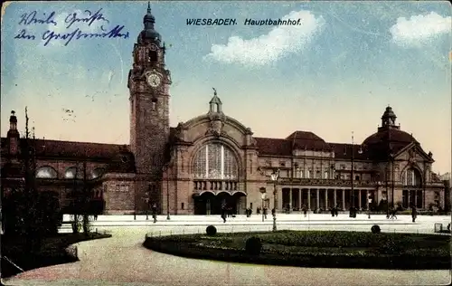 Ak Wiesbaden in Hessen, Hauptbahnhof