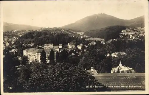 Ak Baden Baden am Schwarzwald, Partie beim Hotel Belle-Vue