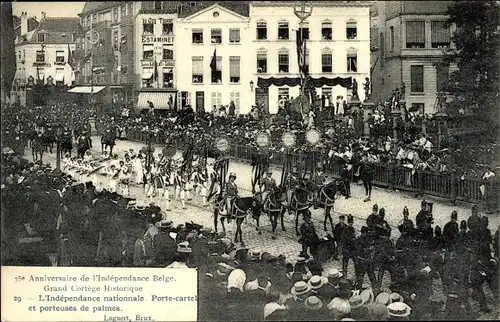 Ak Bruxelles Brüssel, 75e Anniversaire de l'Independance Belge, L'Independance nationale