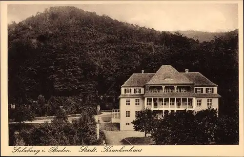 Ak Sulzburg im Markgräflerland Baden Schwarzwald, Städt. Krankenhaus