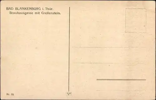 Ak Bad Blankenburg Thüringen, Brauhausgasse mit Greifenstein, Fuhrwerke