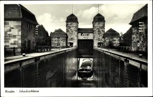 Ak Minden in Westfalen, Schachtschleuse