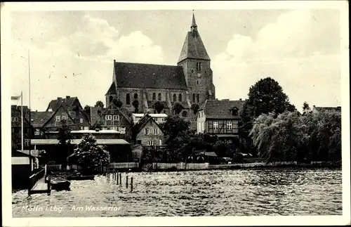 Ak Mölln im Herzogtum Lauenburg, Am Wassertor, Kirche