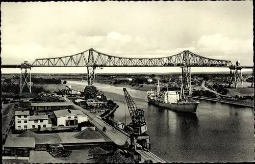 Ak Rendsburg in Schleswig Holstein, Blick auf die Hochbrücke