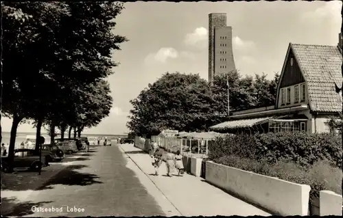 Ak Ostseebad Laboe, Restaurant und Cafe Seeterrassen, Marine Ehrenmal