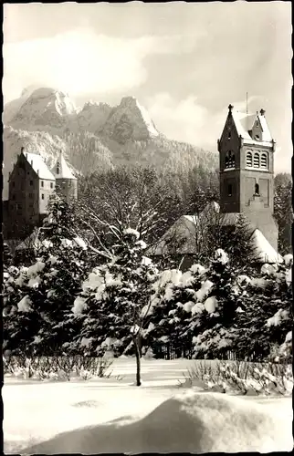 Ak Füssen im Ostallgäu, Winteransicht