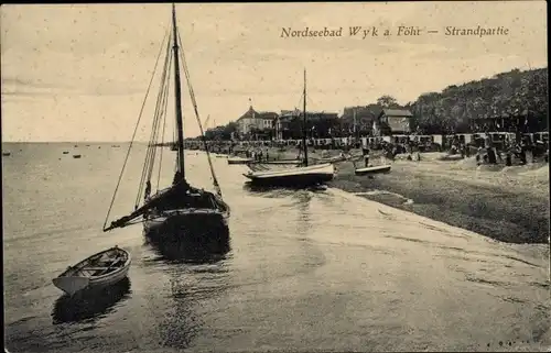 Ak Wyk auf Föhr Nordfriesland, Strandpartie