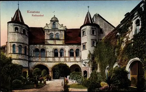 Ak Konstanz am Bodensee, Rathaushof