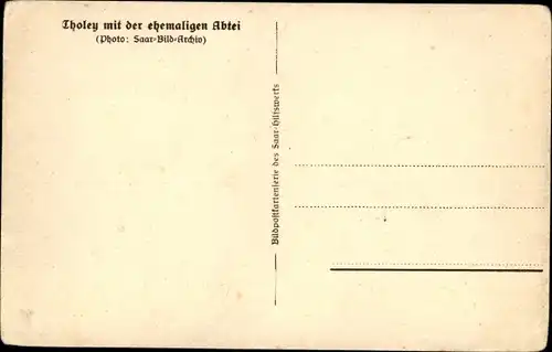 Ak Tholey im Saarland, Gesamtansicht mit der ehemaligen Abtei