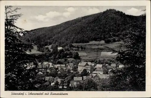 Ak Sitzendorf in Thüringen, Panorama mit Bismarckturm