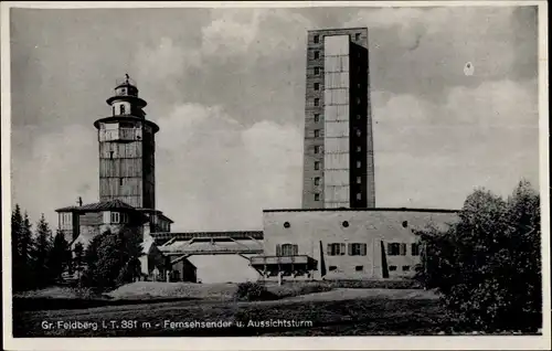 Ak Niederreifenberg Schmitten im Taunus, Großer Feldberg, Fernsehsender, Aussichtsturm