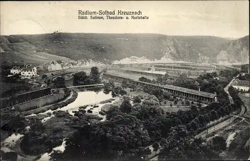 Ak Bad Kreuznach in Rheinland Pfalz, Städt. Salinen, Theodors- und Karlshalle