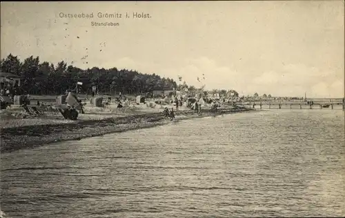 Ak Ostseebad Grömitz in Holstein, Strandleben