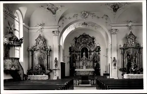 Ak Kiechlinsbergen am Kaiserstuhl, Pfarrkirche St. Petronilla, Inneres