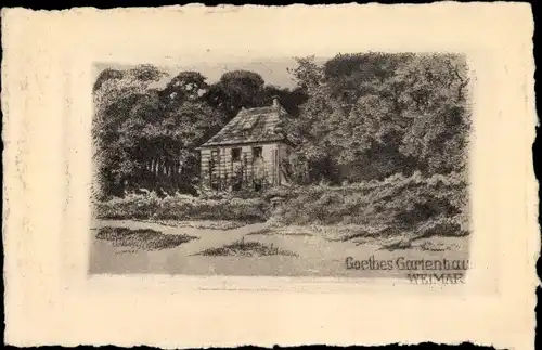 Künstler Ak Weimar in Thüringen, Goethes Gartenhaus
