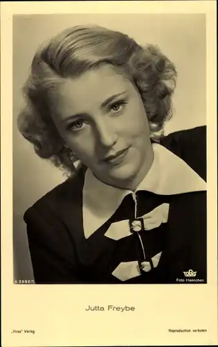 Ak Schauspielerin Jutta Freybe, Portrait, Ross Verlag A 2062 1, Autogramm