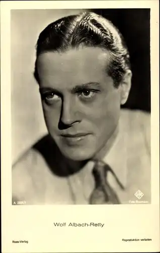 Ak Schauspieler Wolf Albach Retty, Portrait, UFA Film